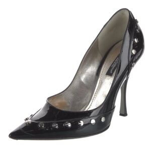 Dolce & Gabbana Patent Leather Studded Accents Pumps-Size 8